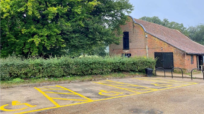 Blue badge parking spaces by Estate Barn Blickling Estate